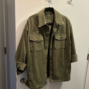 Aerie utility army green oversized jacket size M